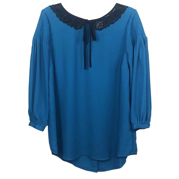 Disney by Lauren Conrad Teal Blue Peter Pan Collar Blouse Small Retro Twee - Picture 3 of 8